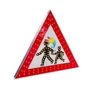 Chất lượng cao tùy chỉnh năng lượng mặt trời Powered dấu hiệu giao thông Hội Đồng Quản trị dẫn chậm xuống đường dấu hiệu vật liệu phản chiếu an toàn cho giao thông đường bộ - Product Image 2