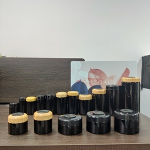 Pots en verre noir 4oz 250ml 500ml 1L Pots résistants aux UV 1 3.5 7 grammes Pot d'emballage de fleurs Thermomètre anti-odeur Récipient en verre - Product Image 3