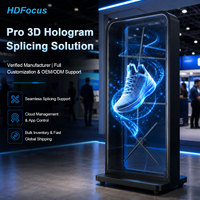 HDFocus Ventilador Holográfico 3D de 65cm, 5000 Nits de Brillo, 1X3, Cilíndrico Vertical, para Empalme Humanoide, Control por WiFi y App, Video Wall