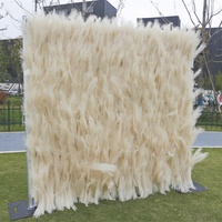 Dinding Bunga Pampas Buatan A-572, Lembut, 5D, Gulungan Rumput Pampas, Dekorasi Dinding, Latar Belakang Rumput Pampas Sutra