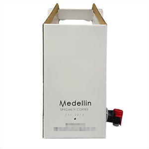 Boîte blanche avec logo personnalisé, matériaux de qualité alimentaire, sachet thermoscellé avec valve Vitop pour café et autres liquides - Product Image 1