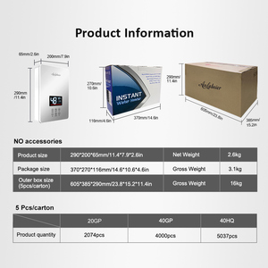 WiFi Smart Instant Electric <b>Shower</b> Heater 6kW Tankless Touch <b>Control</b> Glass Screen 6 Preset Temperature Modes Power Display - Product Image 5