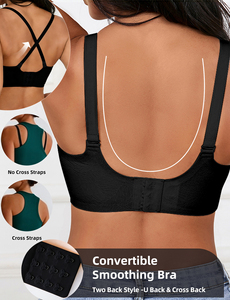 <span class=keywords><strong>Reggiseno</strong></span> Wireless da Donna Senza <span class=keywords><strong>Ferretto</strong></span>, Scollo Profondo a V, con Supporto in Gel, Morbido Effetto Lifting, Schiena a U e Incrocio, Taglie Forti - Product Image 2
