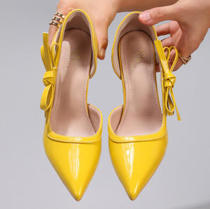 Elegantes Zapatos de Tacón Alto para Mujer, Zapatos de Boda con Tacón Delgado, Punta Puntiaguda, Lazo, Deslizables, Sandalias de Tacón Fino para Primavera, Verano y Otoño - Product Image 5