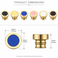 Capuchon de flacon de parfum jetable rond en ABS/PP doré de 15 mm, écologique, avec système de fixation par clic pour les lignes de parfums de luxe