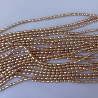 Perles de riz d'eau douce cultivées rose mauve de 3-3,5 mm, haute brillance, perles en vrac pour la fabrication de bijoux, vente en gros
