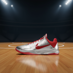 Zapatillas de Baloncesto Zoom ZK 5 para Verano, Color Plata y Rojo, Unisex, Parte Superior Sintética, Forro de Malla, Suela de Goma - Product Image 2