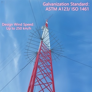 Tour d'antenne <span class=keywords><strong>guy</strong></span>ée résistante au vent de 40 m pour la transmission de signal en zone côtière et insulaire - Product Image 3