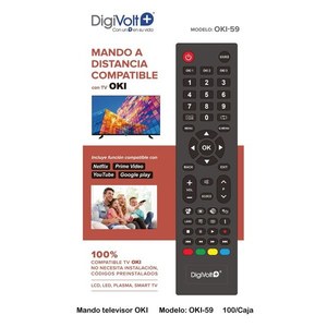 รีโมท DigiVolt Mando TV Oki รุ่น 59 ใช้ได้กับสมาร์ททีวี LCD LED พลาสมา 4 ปุ่ม ทำจากพลาสติก - Product Image 3