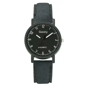 Веселость Брендовые женские часы модные простые арабские цифры браслет женская кожаная обувь кварцевые часы для женщин Relogio Feminino