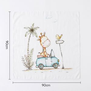 Manta Envolvente de Muselina de Algodón para Bebé, Diseño de Jirafa, Ligera, para <span class=keywords><strong>Recién</strong></span> <span class=keywords><strong>Nacidos</strong></span>, Venta al Por Mayor - Product Image 6