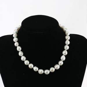 12-13mm גדול גודל לבן צבע מים מתוקים אמיתי הבארוק גרעיני קמטים פנינה שרשרת - Product Image 2