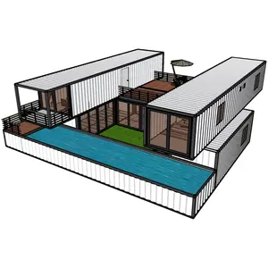 Hysun의 모듈 별장 휴대용 호텔 건물 콘테이너 이동할 수 있는 조립식 변경된 선박 강철 구조물을 가진 호화스러운 가정