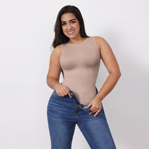 Canottiere a compressione da <span class=keywords><strong>donna</strong></span> Yumesilm a forma di scollo a V con scollo alto a forma dimagrante con canotta traspirante per il controllo della pancia - Product Image 3