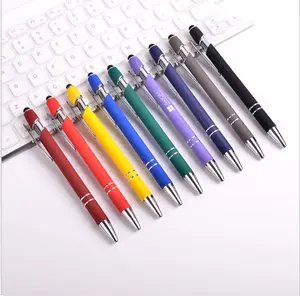 高品质铝金属舒适圆珠笔与手写笔点击行动促销笔