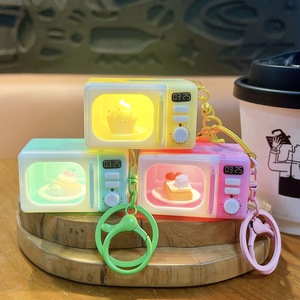 Portachiavi a Forma di Microonde Portatile Attivato dal Suono, Ciondolo Creativo per Borsa, Mini Microonde <span class=keywords><strong>con</strong></span> Luce per Regali e Premi - Product Image 1