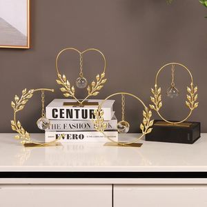 Modern Wheat Crystal Ball Ornament - Metal Desk Decor for Office Anniversary Gift Corporate Award Appreciation Present - Product Image 1