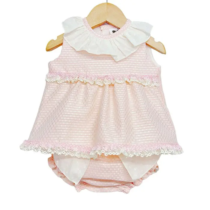 חדש נולד תינוק שמלה יפה סגנון תחרה גדול קשת שמלת ילדה ורוד תינוק תינוק שמלה