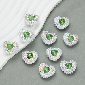 คริสตัลเพิร์ลรูปหัวใจประดับเพชรเต็มเม็ดแบบเย็บติด 3 มิติ เป็นมิตรกับสิ่งแวดล้อม สำหรับตกแต่งขอบเสื้อผ้า งาน DIY เครื่องประดับงานแต่งงาน - Product Image 2