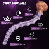 Long plug anal en silicone avec perles pour femmes et hommes, jouet pour adultes BDSM, grand plug anal en silicone avec ventouse