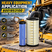 Set Elemen Filter Udara Mesin KOMATSU 600-185-3100 untuk Excavator Loader, Suku Cadang Sistem Intake Alat Berat