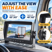 Système de caméra de recul double 7 pouces robuste avec enregistrement en boucle DVR, caméras de vision arrière étanches pour camion, camping-car, remorque