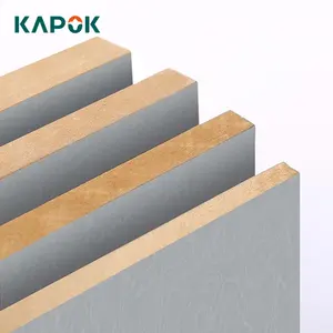 2022 18mm 4x8 MDF עם מלמין סרט גיליון למינציה MDF לוח עבור ריהוט לבן אפור להוט צבע 5mm מתמודד MDF לוח