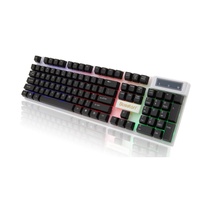Clavier filaire RGB pour le jeu, clavier de bureau avec rétroéclairage arc-en-ciel unique