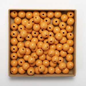 Perles rondes colorées en bois de lotus de 14 mm du fabricant original <span class=keywords><strong>DJ</strong></span>, accessoires DIY pour enfants avec cordon en jute et pompon - Product Image 6
