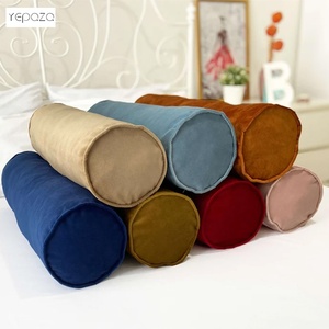 Custom Recycled Multi Colors Zipper Closure Hot Sale Round <strong>Bolster</strong> Throw Pillow <strong>Cover</strong> Soft Velvet Waist <strong>Cushion</strong> <strong>Cover</strong> - Product Image 6