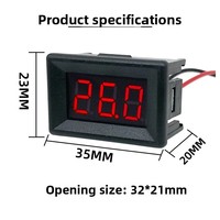 0.36 shell mounted voltmeter with LED display, high-precision instrument, three wire 0-100V digital voltmeter