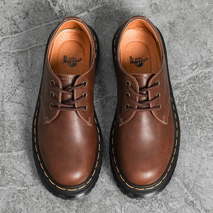 Scarpe Casual da Uomo Vintage con Suola Spessa in Pelle <span class=keywords><strong>Crazy</strong></span> Horse, Suola a Spugna, 3 Fori, Allacciatura Impermeabile - Product Image 6