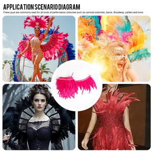 Passamaneria Decorativa in Piume Morbide Tinte da 10-12 Pollici con Nastro in Tessuto per Accessori <span class=keywords><strong>Maschera</strong></span> da Ballo in <span class=keywords><strong>Maschera</strong></span> e Decorazioni per Feste - Product Image 6