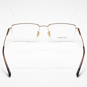 Titanium Rectangle Anti-blue Light <b>Eyeglasses</b> Full Rim Unisex Lightweight Vision Correction <b>Frames</b> Solid Color Adult Daily Wear - Product Image 6