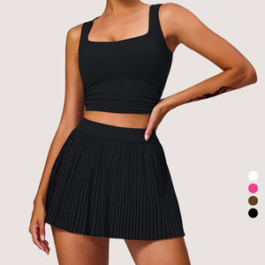 Nouveau soutien-gorge de sport yoga à larges bretelles, séchage rapide, jupe-short deux-en-un avec poches, ensemble de sport et de tennis pour femme - Product Image 4