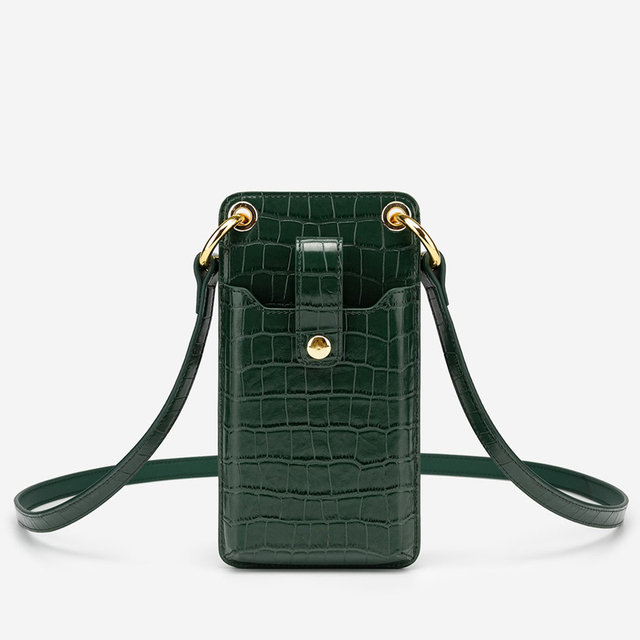 High Quality Custom Logo Genuine Leather Women's Fashion Crossbody Messenger Bag Card Holder Mobile Pouch Portable Eco-Friendly