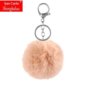 Llavero de piel sintética de conejo Rex <span class=keywords><strong>en</strong></span> stock, bola de peluche de 6/8/10 cm, accesorios para zapatos, sombreros y ropa, exclusivamente para ventas transfronterizas - Product Image 2