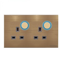 Panel Táctil para PC, Combinación de Interruptor y Enchufe de 2 Tomas y 13A, Estándar Británico, Botón de Reinicio con LED, Duradero, IP27, 100.000 Usos