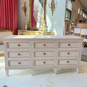 Large <strong>White</strong> 9-Drawer <strong>Cabinet</strong> with Modern Brass Handles Wood Panel Home Furniture for Living Room <strong>Storage</strong> Modern Home Furniture - Product Image 1
