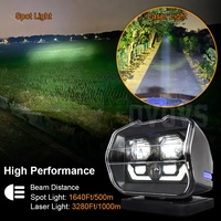 Projecteur de recherche à télécommande OVOVS 360 degrés avec faisceau laser, projecteur LED pour bateau, SUV, maison, ferme, champ, jardin