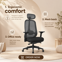 Chaise de bureau ergonomique en maille pour PDG, fabriquée en usine de meubles de bureau du Guangdong, prix abordable