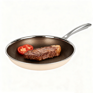 Poêle à frire en nid d'abeille en céramique de 26cm, meilleure vente, poêle hybride antiadhésive en acier inoxydable pour la cuisine quotidienne - Product Image 2