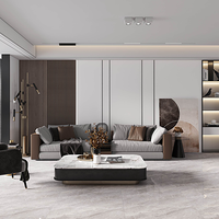 Carrelage en porcelaine aspect marbre gris moyen 600x1200mm, moderne, antidérapant, facile à nettoyer, imperméable pour sol, mur, salle de bain, couloir, salon