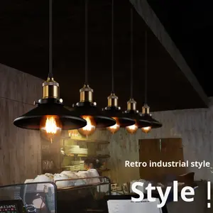 Lámpara <span class=keywords><strong>de</strong></span> Techo Estilo Loft, Arte en Hierro, Retro, Negra, Moderna, Simple, para Restaurante, Bar, Mostrador, Estilo Industrial, Hotel - Product Image 2