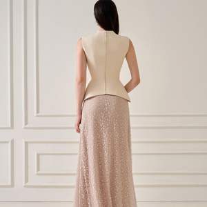 เสื้อผู้หญิงแฟชั่นชั้นสูงเสื้อผ้าสตรีผ้าแจ็คการ์ดแขนกุดผ้าแจ็คการ์ดทรายหรูหราโลโก้ตามสั่งจากเวียดนาม - Product Image 1