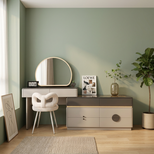 Table de maquillage moderne avec miroir éclairé et tiroirs de rangement pour meubles de chambre - Product Image 2