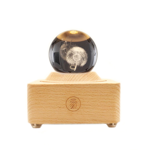 3D LED Crystal <b>Ball</b> Music Box Rotating Glow Luminous Wood Base Sincere Birthday Present Daughter's Gift Customization Support - Product Image 3