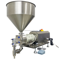 Machine de remplissage semi-automatique à pompe rotative pour sauces, crèmes et pâtes à haute viscosité, avec agitation et chauffage personnalisés