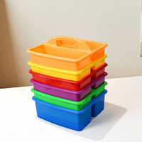 Boîte de rangement en plastique à poignée, inspirée du style japonais, avec trois compartiments et poignée de transport, pour l'organisation de bureau - Vente en gros