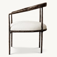 Chaises de salle à manger modernes, simples et élégantes, fauteuil en métal brun pour la maison, le bureau et la villa, couleurs et dimensions personnalisables